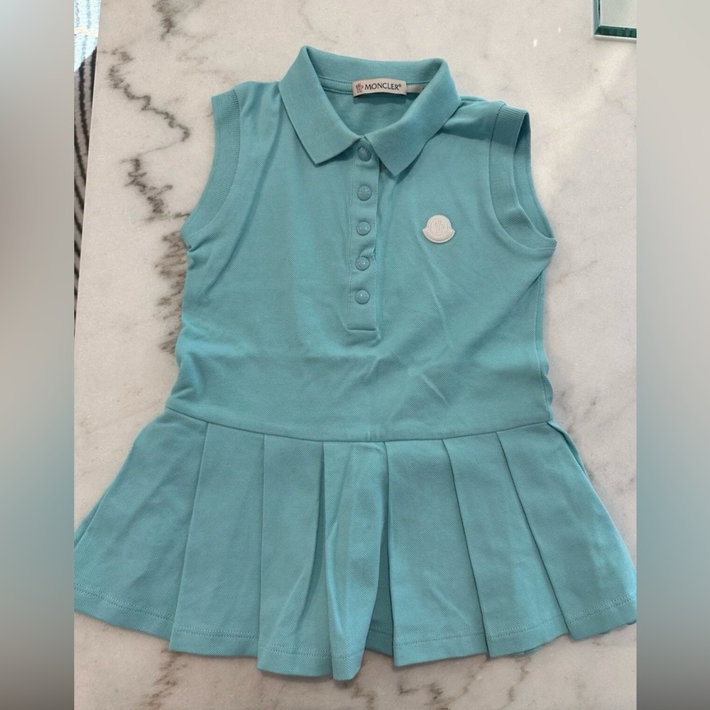 Moncler Baby Girl's & Little Girl's Sleeveless Polo Tennis Dress - Aqua - Size 2